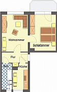 Grundriss Wohnung, 2 Zimmer (48,86 m²), Lis.-Herrmann-Straße 25, Gera
