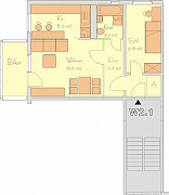 Grundriss Wohnung, 2 Zimmer (46,9 m²), Rudelsburgstraße 22, Gera