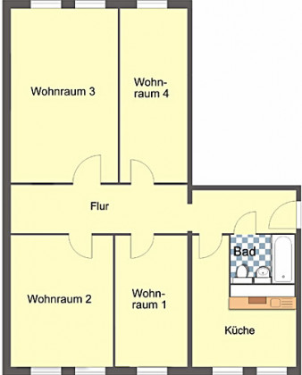 Grundriss Wohnung, 1 Zimmer (27,58 m²), Ziegelberg 17, Gera