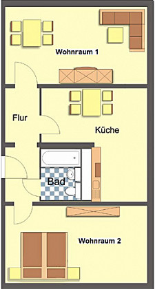 Grundriss Wohnung, 1 Zimmer (32,97 m²), Ziegelberg 13, Gera