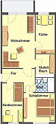 Grundriss Wohnung, 3 Zimmer (70 m²), Wartburgstraße 7, Gera