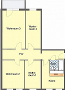Grundriss Wohnung, 1 Zimmer (20,43 m²), Ziegelberg 15, Gera