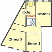 Grundriss Wohnung, 1 Zimmer (24,86 m²), Ziegelberg 11, Gera