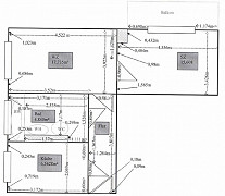 Grundriss Wohnung, 2 Zimmer (52,24 m²), Prof.-Simmel-Straße 30, Gera