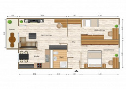 Grundriss Wohnung, 3 Zimmer (69,07 m²), Franz-Stephan-Straße 6, Gera