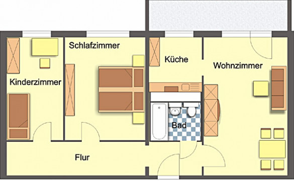 Grundriss - Wohnung, 3 Zimmer (71,03 m²), Pößnecker Straße 6, Gera