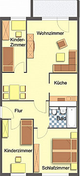 Grundriss - Wohnung, 4 Zimmer (69,02 m²), Platanenstraße 32, Gera