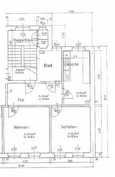 Grundriss - Wohnung, 2 Zimmer (58,8 m²), Fuchsklamm  24, Gera