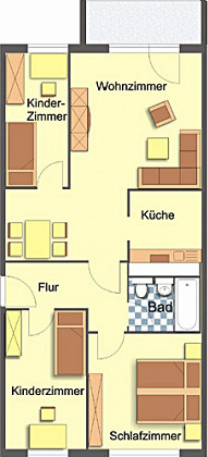 Grundriss Wohnung, 4 Zimmer (69,02 m²), Platanenstraße 32, Gera