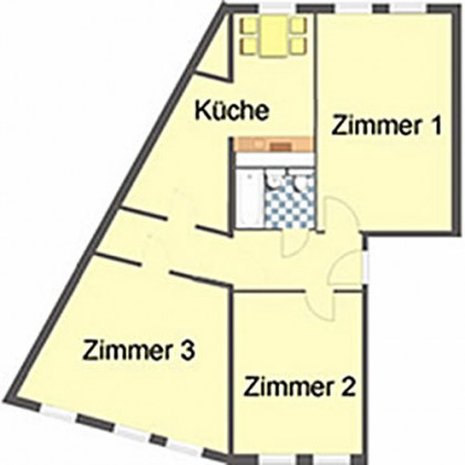 Grundriss Wohnung, 1 Zimmer (30,45 m²), Ziegelberg 11, Gera