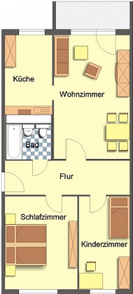 Grundriss Wohnung, 3 Zimmer (69,93 m²), Pößnecker Straße 20, Gera